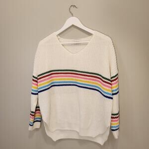 Fable Sweater Oversized Chunky Knit Rainbow Fall Winter Layer - Size M/L